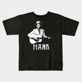 Hank Art Williams White Stencil Kids T-Shirt